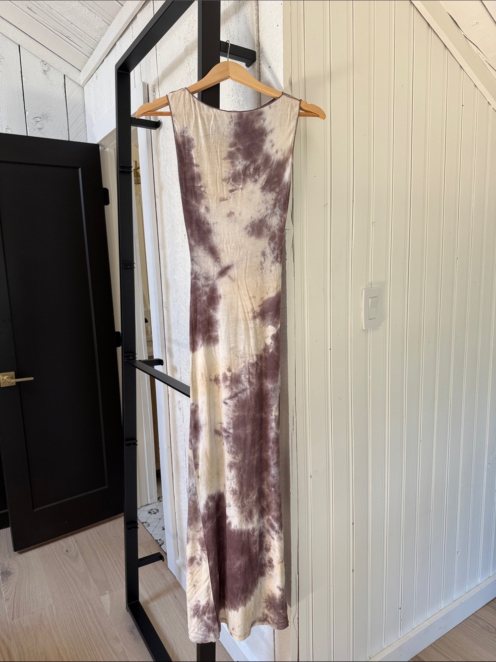 DISSH Cream and Mauve Tie-Dye Maxi Dress